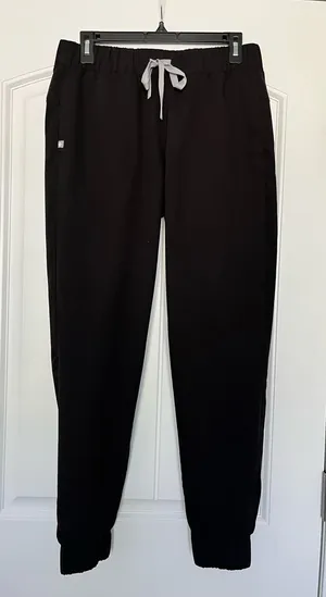 Figs Women’s Black Zamora Jogger Scrub Pants with Gray Drawstring Size Small thumbnail 1