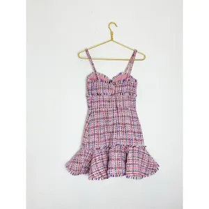 Lovers & Friends Tallulah Mini Dress Size XXS Pink Tweed Ruffle Hem Barbie NWT thumbnail 13