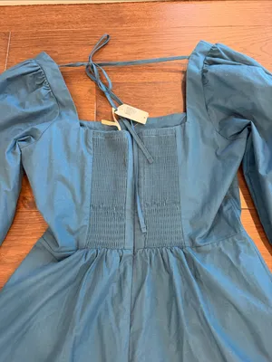 By Anthropologie Long Sleeve Square Neck Poplin Mini Dress Medium NWT - C11-503 thumbnail 11