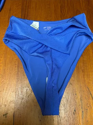 Aerie Electric Blue Cheeky Bikini Bottom thumbnail 1