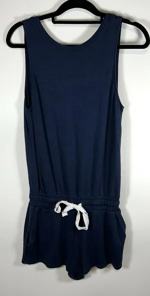 Wilfred Free Womens Knit Lounge Romper Short Blue Drawstring Size‎ Small Casual thumbnail 1