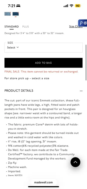 Madewell The Curvy Emmett Wide-Leg Jeans thumbnail 6