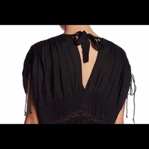 Free People black rainbow smocked dress boho Small thumbnail 5