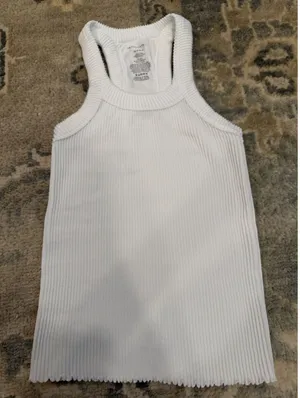 Free People Movement Women’s White Racerback Scalloped Tank Top Size XS/S NWT thumbnail 1