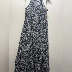 Zara Marrakesh Printed Poplin Maxi Halter Dress Large thumbnail 3