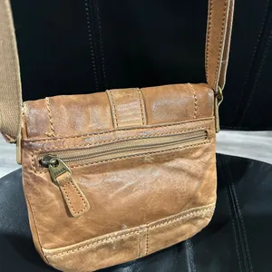 Vintage Fossil Tan Leather Crossbody Bag thumbnail 6
