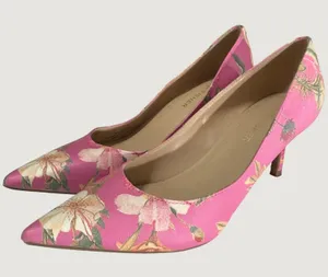 3204 | Marc Fisher Abode2 Floral Pointed Toe Kitten Heel Pumps Pink Women 5.5 thumbnail 1
