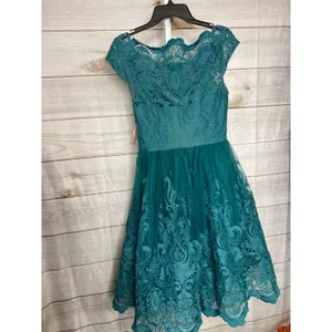 NWT Chi Chi London Teal Green Knee Length Sheath Cocktail Dress XS thumbnail 6
