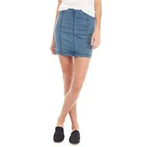 FREE PEOPLE Modern Femme Denim Mini Jeans Skirt Size 2 Stretchy thumbnail 7