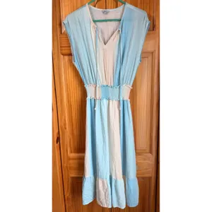 Rails Ashlyn Sunset Gradient Linen Blend Smocked Midi Dress Blue Peach Small thumbnail 3