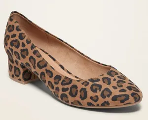 Old Navy Women's Leopard Faux-Suede Mid-Heel Pumps thumbnail 1