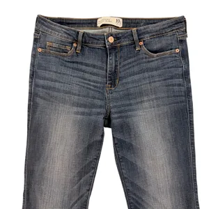 Abercrombie & Fitch Skinny Flare Jeans Mid Rise Dark Wash Stretch Denim Size 10R thumbnail 2