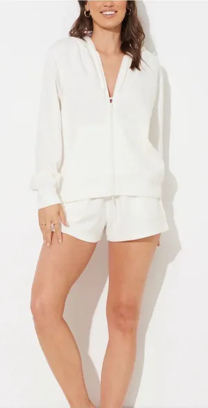 Ocean Drive White Women's Drawstring Lounge Shorts thumbnail 1