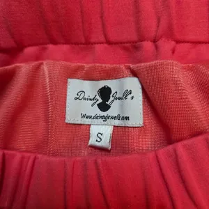 Dainty Jewells Coral Pink Ruffle Tiered Midi Skirt thumbnail 6