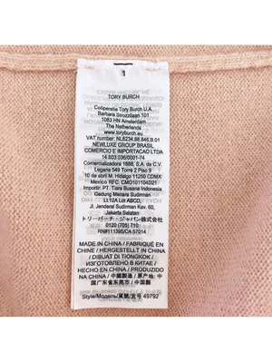 Tory Burch Pale Pink 100% Cashmere Crewneck Sweater Size Small Luxury Minimalist thumbnail 5