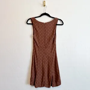 Reformation x Devon Lee‎ Carlson | Cher Sleeveless Polka Dot Mini Dress Brown thumbnail 7