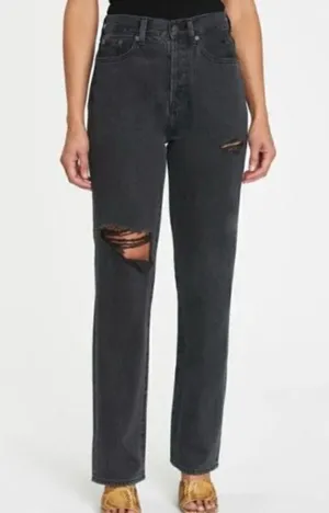Pistola Cassie high rise straight leg Distressed Black Women's Jeans. Size 26 thumbnail 1