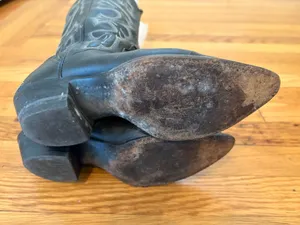 Vintage Dan Post 710 Black Leather Cowboy Boots Western Women’s Size 7 EU 37 thumbnail 6
