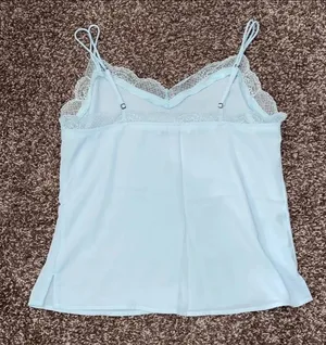 Abercrombie Blue lace tank top thumbnail 1