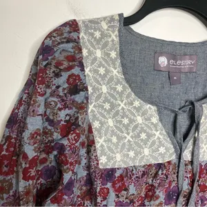 Elestory 100% cotton peasant dress floral pattern‎ size XL thumbnail 4
