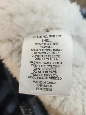 Ci Sono Blue and White Plaid Cropped Shacket with Gray Hoodie Size Large thumbnail 9