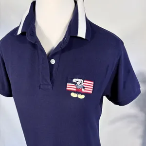 Vintage Y2K Disney Store Mickey Salutes The Flag Embroidered Polo Dress Sz M 💛 thumbnail 5
