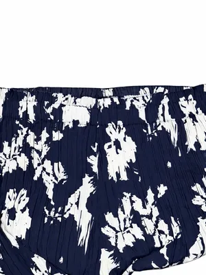 Joie Navy & White Floral Wide-Leg Pull-On Pants thumbnail 4
