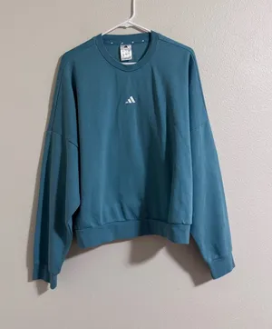 adidas Teal Crewneck Sweatshirt with Small Logo thumbnail 1
