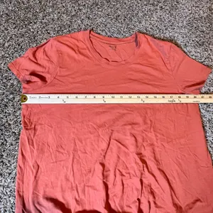 Madewell‎ Womens Short Sleeve Front Knot Tie Tee Coral Orange Slub Cotton Size L thumbnail 4