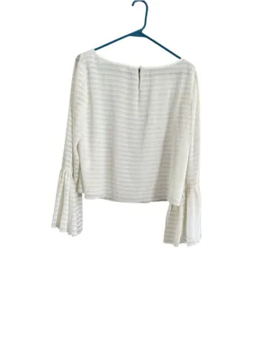Women's Club Monaco White Bell Sleeve Blouse Size M thumbnail 10
