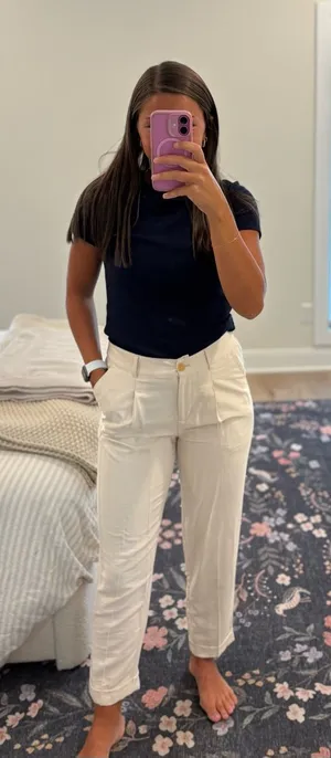 LOFT Cream Straight-Leg Dress Pants Size XS thumbnail 1