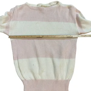 J. Crew Cream & Pink Crew Neck Sweater Sz S Vintage‎ thumbnail 5