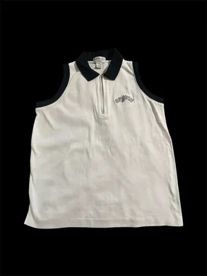 Women’s Vintage San Antonio Spurs Antigua Sleeveless Polo Tank Top thumbnail 2
