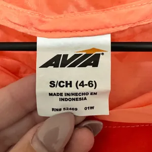 Avia | Woman's Sleeveless Orange Red Colorblock Hooded Windbreaker Top,‎ Size S thumbnail 5