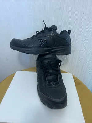 New Balance for crews slip oil &resistant Women's Black Leather & Mesh Sneakers thumbnail 10