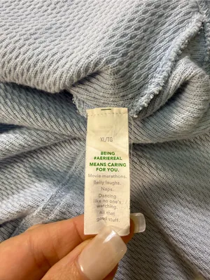aerie Light Blue Crew Sweatshirt thumbnail 6