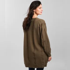 BKE Frayed Seam Cardigan Sweater Distressed open sweater XS thumbnail 2