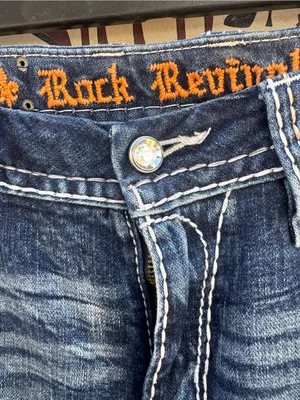 Rock Revival Women's Faded Blue Skinny Jeans with Contrast Stitching thumbnail 3