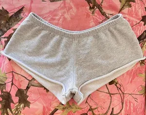 grey cotton mini shorts thumbnail 2