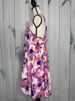 Adrienne Women’s Sz L Pastel Midi Dress Sleeveless Smocked Back thumbnail 10