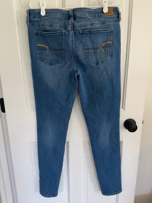 American Eagle Next Level Stretch Jegging Jeans Size 14 X-Long Medium Wash thumbnail 5