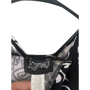 Kupcake Vintage Y2k Women's Size 8 Black White Tie Artsy Midi‎ Dress thumbnail 4