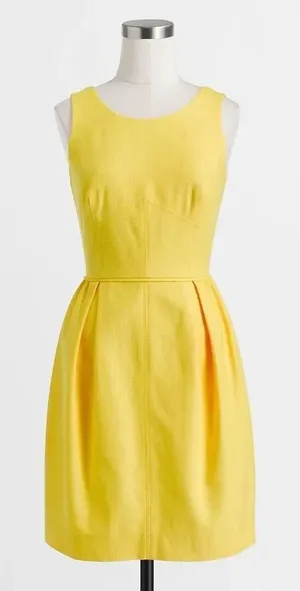 J.Crew Yellow Textured Cotton Dress. Size 2. Sleeveless. Preppy. thumbnail 1