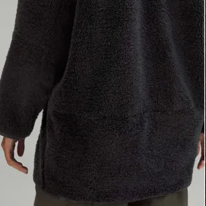 Lululemon 14 Collarless Textured Fleece Full Zip in Black thumbnail 5