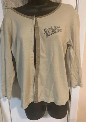 Harley Davidson 3/4 sleeve snap up shirt thumbnail 1