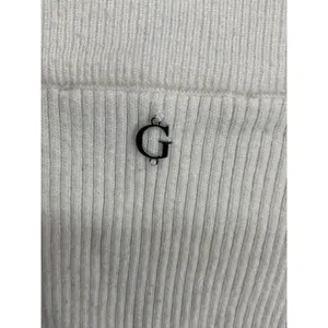 Guess Womens Skirt Ribbed Knit Ruched Side Cream Small thumbnail 8
