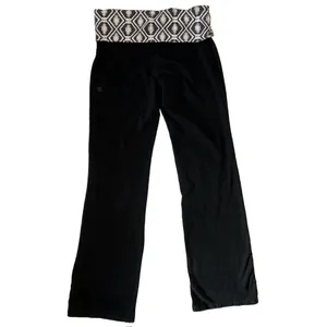 Victoria's Secret PINK Fold Over Waist Flare Yoga Pants Aztec Print‎ Size L thumbnail 2