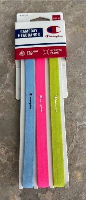 Champion Gameday Headbands 3-Pack Blue, Pink, Lime Green thumbnail 1