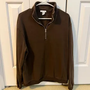 Brown 1/4 Zip Sweatshirt Size XL thumbnail 1