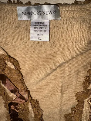 Newport News Tan Ruffle-Trim Cardigan thumbnail 2